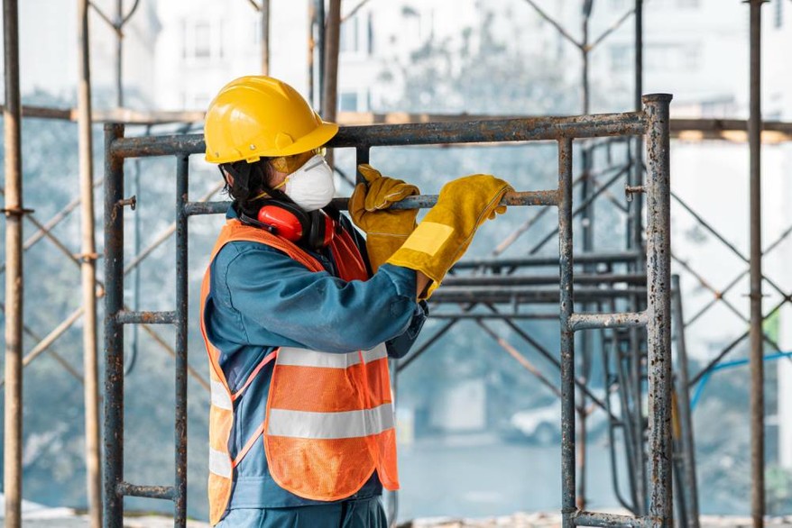 trabajador Montaje de andamio europeo